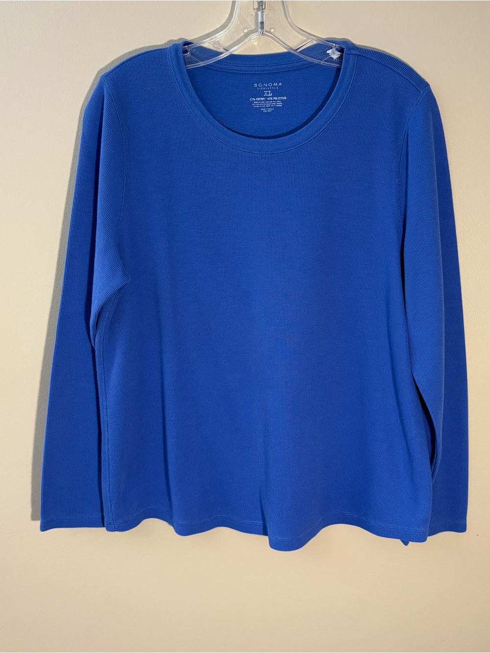 Sonoma Goods For Life Royal Blue Fine Ribbed Long Sleeve Top. Size-XL